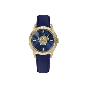 Versace Blauw en Goud V-Code Restyling Horloge , Multicolor , Heren , Maat: ONE Size