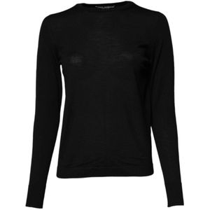 Dolce & Gabbana, Dames, Truien, Zwart, Maat: 2XS Wol,