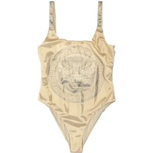 Versace, Dames, Badkleding, Geel, Maat: L Poliester,