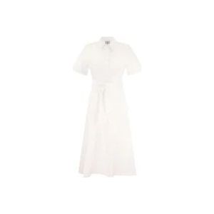 Woolrich Tijdloze pure katoenen poplin chemisier jurk , White , Dames , Maat: XS