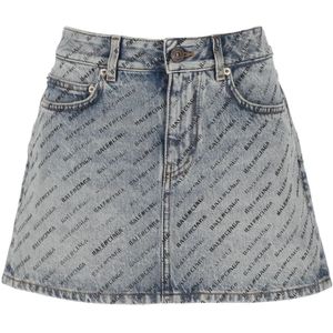 Balenciaga, Dames, Rokken, Blauw, Maat: M Denim,