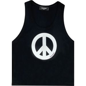 Dsquared2, Dames, Tops, Zwart, Maat: S