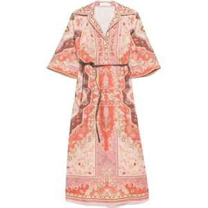 Zimmermann Rust Tuniek Midi Jurk , Multicolor , Dames , Maat: L