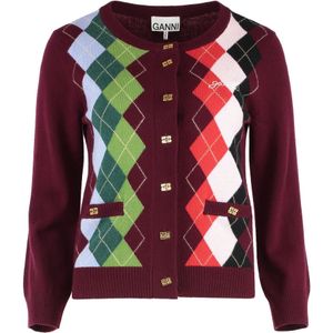 Ganni, Dames, Truien, Veelkleurig, Maat: L Wol,