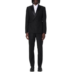 Emporio Armani, Heren, Pakken, Zwart, Maat: XL Wol,