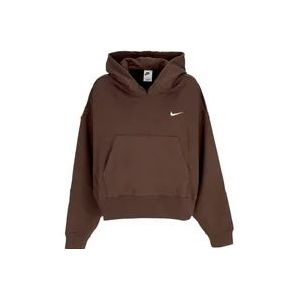 Nike Oversized Pullover Hoodie voor dames , Brown , Dames , Maat: XS