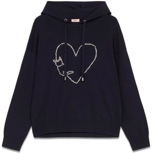 Oltre, Dames, Sweatshirts & Hoodies, Blauw, Maat: S Viscose,