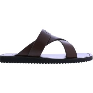 Valentino - Heren Slide Sandalen - Bruin - Comfortabele Badslippers