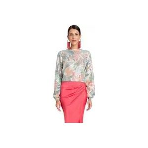 Twinset Bloemen Paillet Vest , Multicolor , Dames , Maat: XS