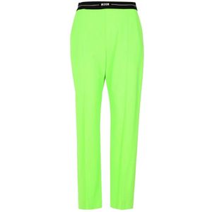 Msgm, Dames, Broeken, Groen, Maat: 2XS Wol,