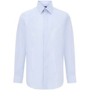 Boggi Milano - Overhemd - Lichtblauw - Katoen - Gestreept