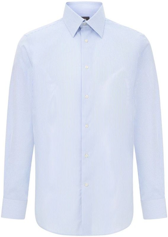 Boggi Milano - Overhemd - Lichtblauw - Katoen - Gestreept