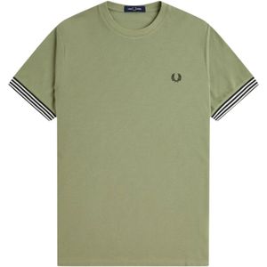 Fred Perry, Heren, Tops, Groen, Maat: M Katoen,
