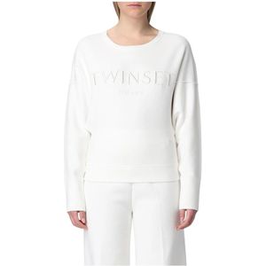 Twinset, Dames, Sweatshirts & Hoodies, Wit, Maat: XS Viscose,
