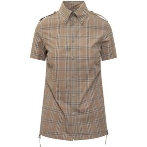 Burberry, Dames, Blouses & Shirts, Beige, Maat: S