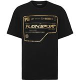 Plein Sport - T-Shirt - Zwart - Katoen - Ronde Hals - Korte Mouw