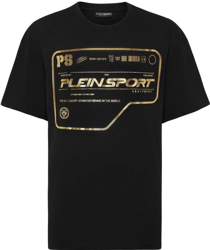 Plein Sport - T-Shirt - Zwart - Katoen - Ronde Hals - Korte Mouw