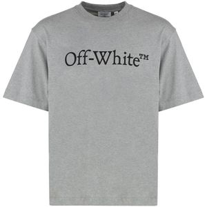 Off White, Heren, Tops, Grijs, Maat: L Katoen,