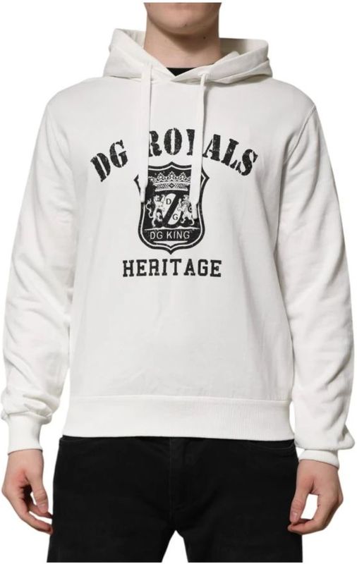 Dolce & Gabbana, Heren, Sweatshirts & Hoodies, Wit, Maat: M Katoen,