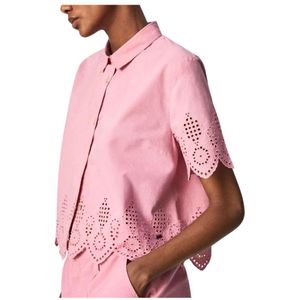 Pepe Jeans, Dames, Blouses & Shirts, Roze, Maat: XS Katoen,