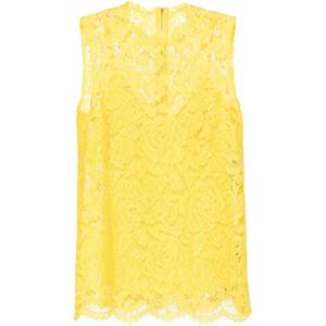 Dolce & Gabbana, Dames, Tops, Geel, Maat: S Katoen,