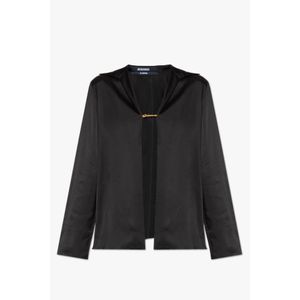 Jacquemus, Dames, Blouses & Shirts, Zwart, Maat: XS Satijn,