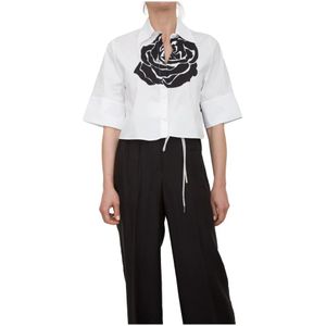 Blugirl, Dames, Blouses & Shirts, Wit, Maat: S Katoen,