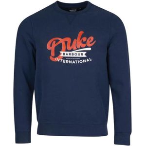 Barbour, Heren, Sweatshirts & Hoodies, Blauw, Maat: L Katoen,