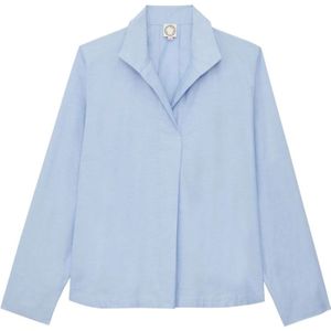 Ines de la Fressange Paris, Dames, Blouses & Shirts, Blauw, Maat: XS Katoen,
