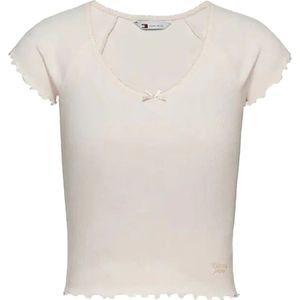 Tommy Jeans - T-shirt - Wit - Katoen