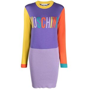 Moschino, Dames, Jurken, Veelkleurig, Maat: S Wol,