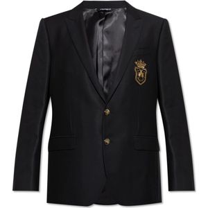 Dolce & Gabbana, Heren, Jassen, Zwart, Maat: M Wol,
