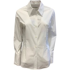 Odeeh, Dames, Blouses & Shirts, Wit, Maat: S Katoen,