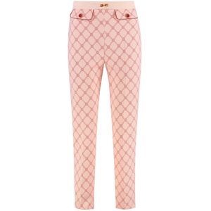 Elisabetta Franchi, Dames, Broeken, Roze, Maat: M Poliester,