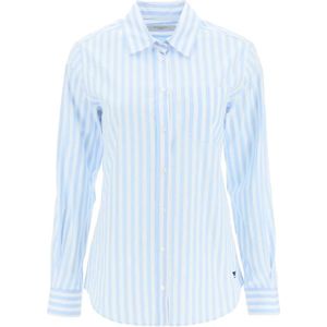 Max Mara, Dames, Blouses & Shirts, Blauw, Maat: 3XS Katoen,