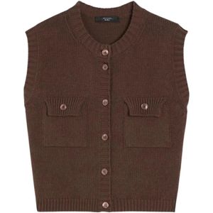 Weekend Max Mara, Dames, Truien, Bruin, Maat: L Katoen,