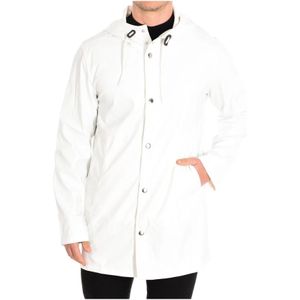 Jas - Wit - 100% Polyester - Knoopsluiting - Twee Zakken