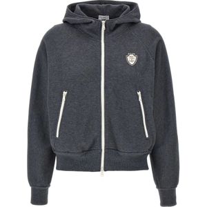 Brunello Cucinelli, Dames, Sweatshirts & Hoodies, Grijs, Maat: L Katoen,