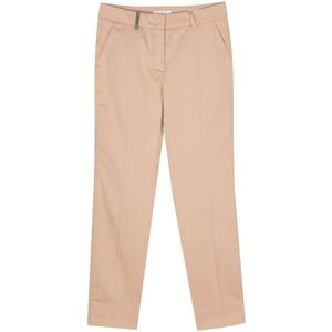 Peserico, Dames, Broeken, Beige, Maat: XS Katoen,