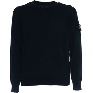 Stone Island, Heren, Truien, Blauw, Maat: M Katoen,