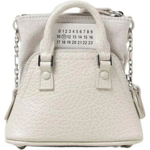 Maison Margiela, Dames, Tassen, Grijs, Maat: ONE Size Leer,