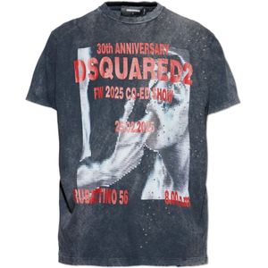 Dsquared2, Heren, Tops, Grijs, Maat: L Katoen,