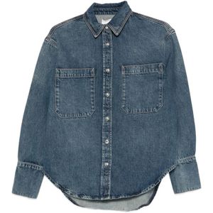 Anine Bing, Dames, Blouses & Shirts, Blauw, Maat: M Denim,
