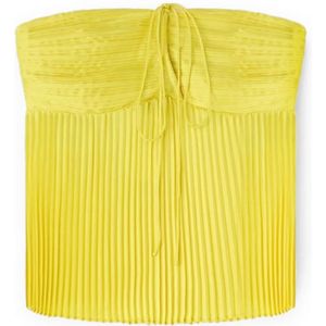 Motivi, Dames, Tops, Geel, Maat: XS Satijn,