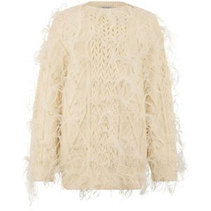 Valentino Garavani, Dames, Truien, Beige, Maat: L Wol,