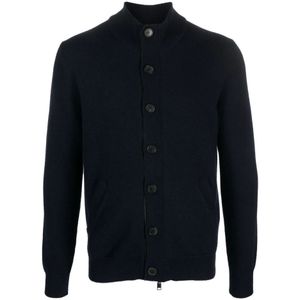 Brioni, Heren, Truien, Blauw, Maat: M Leer,