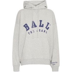 Ball - Cool Print Hoodie - Dames - Grijs - Katoen