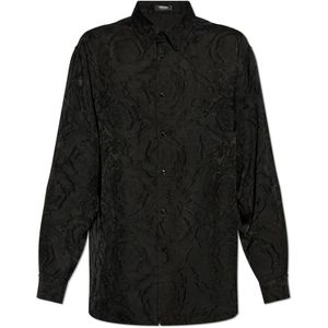 Versace Shirt met 'barocco' motief , Black , Heren , Maat: L