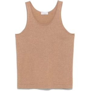 Brunello Cucinelli, Dames, Tops, Bruin, Maat: S