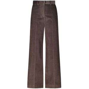 Weekend Max Mara, Dames, Broeken, Bruin, Maat: XL Katoen,